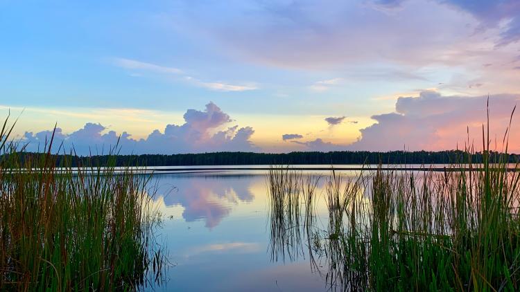 sunrise on lake louisa
