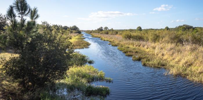 view of a canal to lake roasalie 